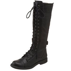Tall Black Lucky Brand Combat Boots